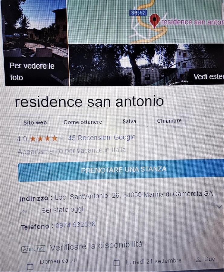 Residence San Antonio Marina di Camerota Eksteriør bilde